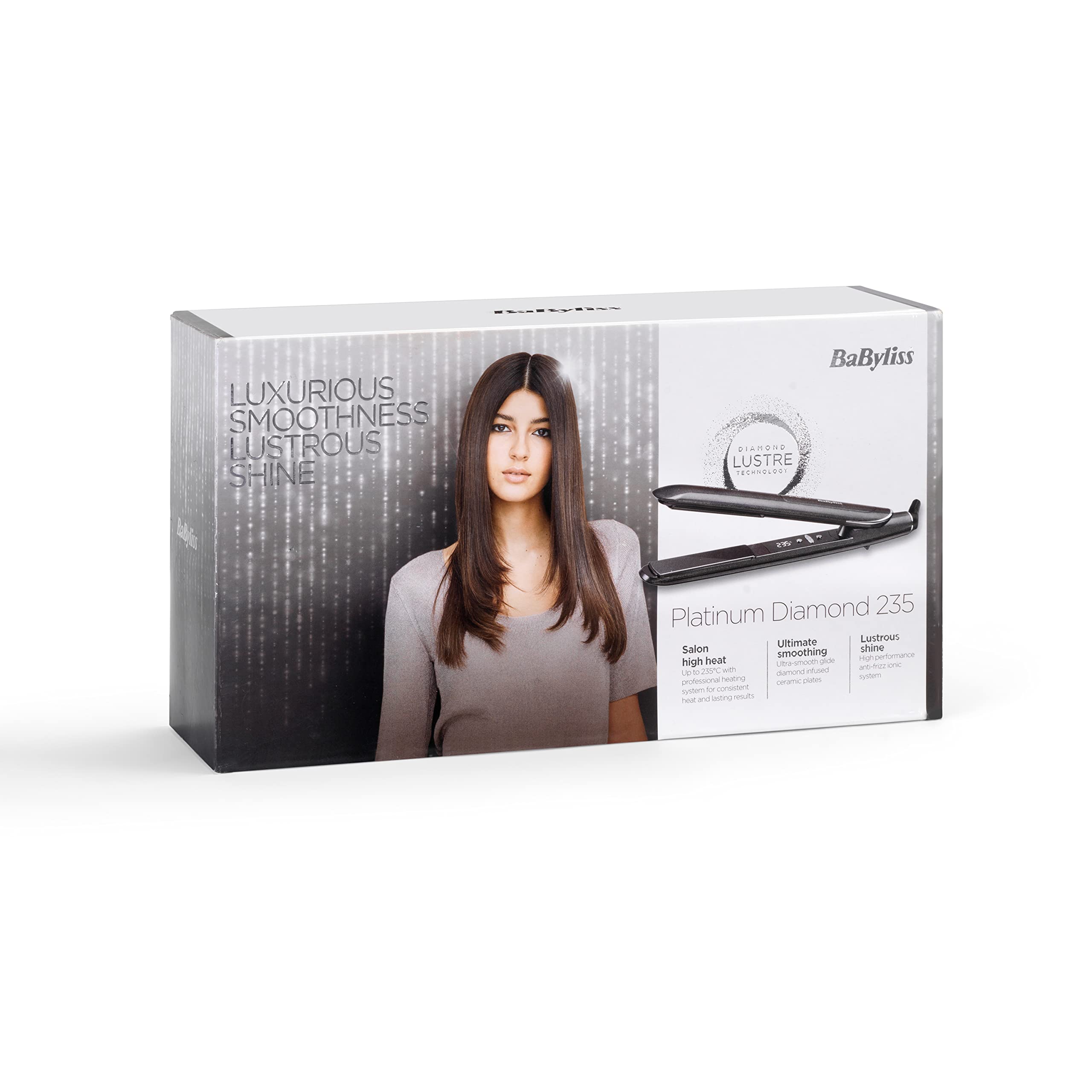 BaByliss Platinum Diamond Infused Hair Straightener | Smooth & Rapid Styling With 24mm Elongated Ceramic Plates | 10 Heat Settings Up to 235°C | Ionic Frizz Control & Auto Shut Off BaByliss Platinum Diamond Infused Hair Straightener | Smooth & Rapid Styling With 24mm Elongated Ceramic Plates | 10 Heat Settings Up to 235°C | Ionic Frizz Control & Auto Shut Off